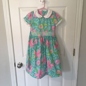 Lilly Pulitzer Lazy Paisley Girls Smocked Waist dress
